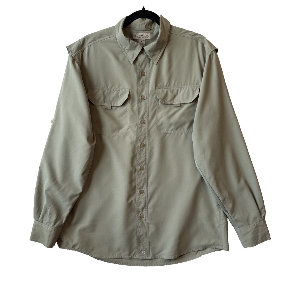 Sunday Afternoons Outdoor UPF+ 50 Sun Utility Button Up Shirt M Hiking Fishing‎